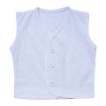 Pack Of 3 Pieces Newborn Inner Sleeveless Vest Banyan In Cotton Stuff - Born Baby For 0-9 Months - White. 