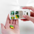 Alarm Medicine Box Small,Self Mini Alarm Pill Timer Boxes Organizer 2 Compartment,Pill Organizer with Reminder Alarm,Smart Pill Boxes with Transparent Card Buckle - Two Slot Pill Box with Alarm with 0.7 Inches LCD. 