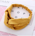 1Pcs Women Suede Headband Vintage Cross Knot Elastic Hair Bands Soft Solid Girls Hairband. 