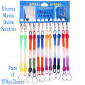 Elastic Spring Key chain with Ring and Hook Best for Bike Keys Multi-Shaded by CMOS (12 KeyChains). 