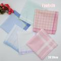 5pcs/Lot 29CM Luxury Cotton Stripe Lace Printed Women Square Handkerchief Ladies Hanky Children Baby Towel Party Christmas Gift. 