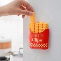 12 pcs Set Creative French Fries Bag Sealer With Holder Fridge Magnet Bag Clips Food Seal Clip Keep Fresh Snack Sealing Clamp. 
