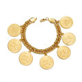 Anniyo Turkish Coin Bracelet for Women Men Turkey's Ancient Coins Banglet Turk Jewelry Gold and Silver Color #122601. 