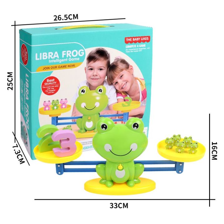 Aitbay Cool Math Game, Frog Balance Counting Toys for Boys & Girls Educational Number Toy Fun Children's Gift STEM Learning Age 3+ (63 PCS)
