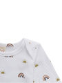 Funne eshop 2 Pcs Newborn Ribbed Outfits, Infant Rainbow & Sun Print Long Sleeve Round Neck Playsuit + Trousers. 