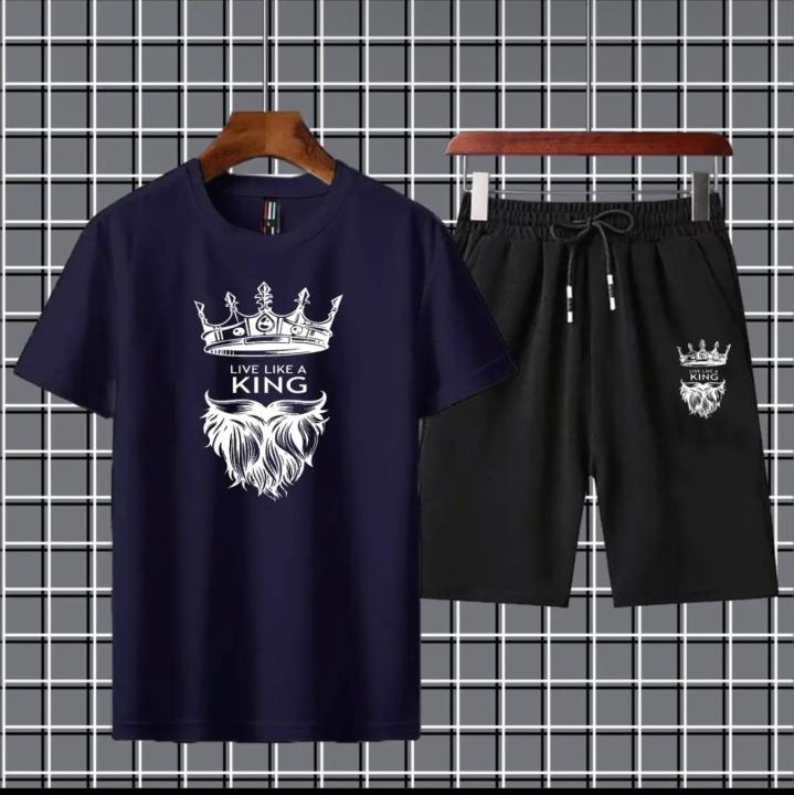 Trendy%20KING%20WITH%20BEARD%20Tag%20Printed%20Summer%20Tracksuit%20For%20men%20&%20boys%20Tee-shirt%20with%20SHORTS/BOXERS%20New%20Design%20Round%20Neck%20Half%20Sleeves%20T%20Shirts%20Top%20Quality%20Gym%20Wear/Casual%20and%20comfortable%20Pair%20T-Shirt%20and%20SHORTS%20-%20Image%205
