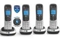 BT 2200 Quad (Set of 4) intercom plus PTCL Wireless landline phone with Nuisance Call Blocker, Speakerphone, Dont disturbe button, Calller ID, Blue Backlit Display and Free 08 new Rechargeable Cells. 