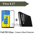 Vivo Y17 Full Black 9D Full Glue Tempered Glass And Camera Flexible Gorilla Glass 2 in 1 Combo. 