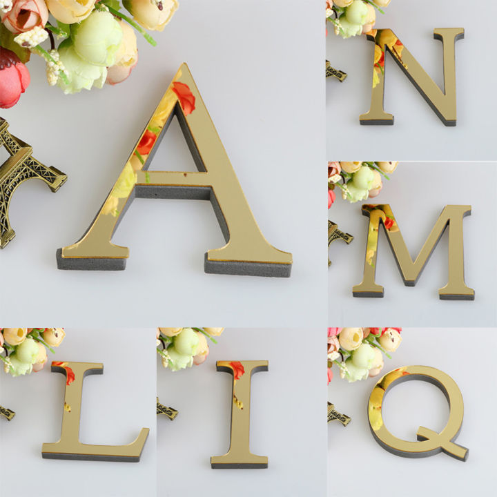 6color 10cm Home Wall Decor Photozone English 3d Mirror Letters On The Wall Decoration For Logo Name Sign Alphabet Party Wedding