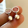 [ New ] Retro Women's French Metal Ball Delicate Small Earrings 2024 Trendy Men's Beautiful Circle Minimalist Design Ear Clip. 