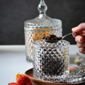 Crystal Glass Candy Jar Bowl with Lid - Crystal Glass Jar with Lid - Unique Jar for Gifting Multipurpose. 