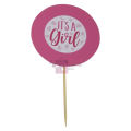 Its A Girl Cupcake Toppers - 2.5 Inch - Its A Girl  Themed Party - Pink - Girls - Pack Of 10. 