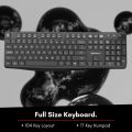 Macally Wireless Keyboard - 2.4G Ergonomic Full Size White Keyboard with Numeric Keypad & 13 Shortcut Keys - Plug & Play Quiet Cordless Keyboard for Laptop, PC, Windows Desktop, and Chromebook. 