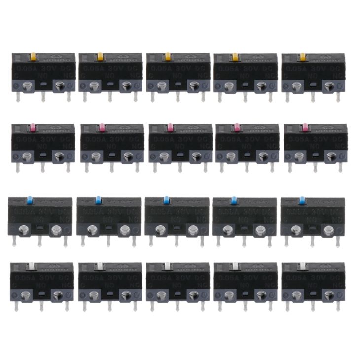 5Pcs HUANO Microswitch White Blue Pink Yellow Dot Mouse Micro Switch Silver Alloy Contacts 10 Million for Lifetime Dropship