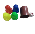 ONE JAR OF LUDO GOTIES WITH TWO DICE. 