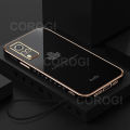 For Vivo Y53s Back Cover with Lanyard Fashion Shiny Plating Maple Leaf Design Camera Lens Protection Square Edge Soft Silicone Protective Phone Case. 