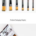 Artistic Paint Brushes / Flat Brush / Yinghua Paint Brush Art #SS-6pcs-FB-Brown. 