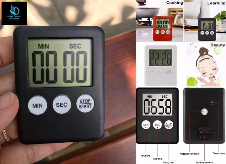 SUPER THIN DIGITAL LCD KITCHEN TIMER COUNTDOWN ALARM MAGNET CLOCK ...