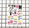 KPOP BANGTAN BOYS BTS TATTOO SHEET. 