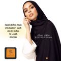 Arabic Saudi Scarf Stoles Dupattas Wool Chiffon Dupattas Stoles With Leather Patch High-quality fabric, Lightweight feel and effortless drape Hijabs/Scarves/Stoler for Girls/Women |Bidoonessma -Black Chiffon Dupatta For Girls/Ladies Stitched 1 pcs only. 