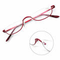 Vintage Reading Glasses Portable High-definition Metal Spring Hinges Half Moon Semi Rimless Readers Optical Spectacle Eyeglass. 