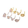 Qingwen  European and American Copper Inlaid Zircon Navel Stud Butterfly Love Crown Moon Shape Studded with Water Drop Zircon Bee Belly Ring Piercing Jewelry Cross-Border. 