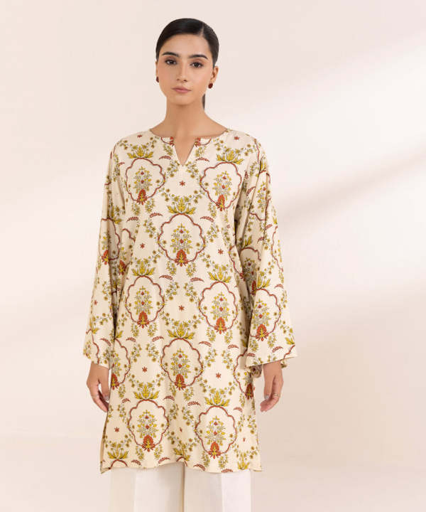 Sapphire Stitched - Printed Arabic Lawn Shirt For Women - Women RTW / Stitched