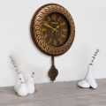 Hitco Round Hanging Wall Clock - Pendulum Style Wall Clocks - New Hanging Wall Clocks for Bedroom / Living Room / Decor - Decorating Item for Home - Clock Wall Stylish. 