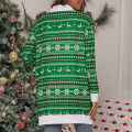 Casual Cardigan Oversized Christmas Print Casual Sweater Coat. 