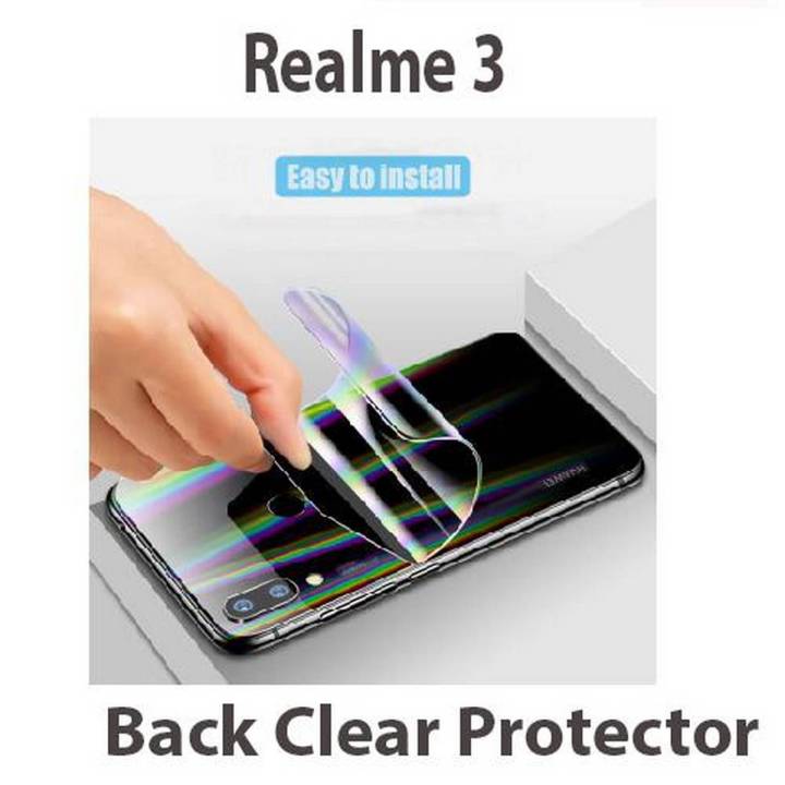 Real-me 3 Back Cover Jelly Protector Back Soft Skin Zack Sheet Hydro Jell Protector For Real-me 3