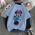 Mickey Mouse Disney Short Sleeve T-Shirts Devil Minnie Mouse Funny Women's T-Shirt Fashion Streetwear Edgy Female Clothing 2022. 