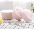 3PC MICROWAVE BOWL TUB CERAMIC STACKABLE FOOD STORAGE CONTAINER VENTED LID AIR. 