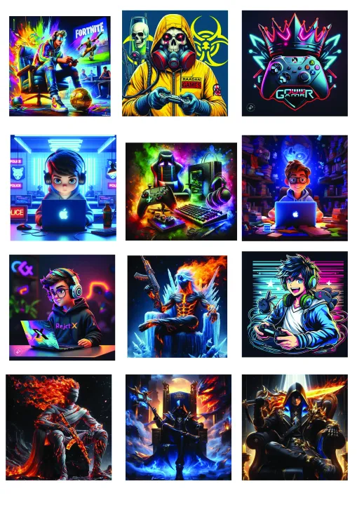 Neon Gamer 12-Sticker Pack – Cool Gaming Stickers for Laptop, Mobile ...
