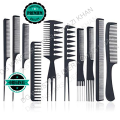 Special offer! 10 pieces Black Professional Combs Hair Salon Hair Styling Barbers Comb Set Kit Rat Tail Comb Hair Styling Comb Set Redberry Hair Comb Set Professional Salon Series(Pack of 10). 