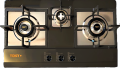 Tokyo (Imported) Hob/Stove 3 Brass Burner Stainless Steel  black (TK TBH 01) (Built in Hob). 