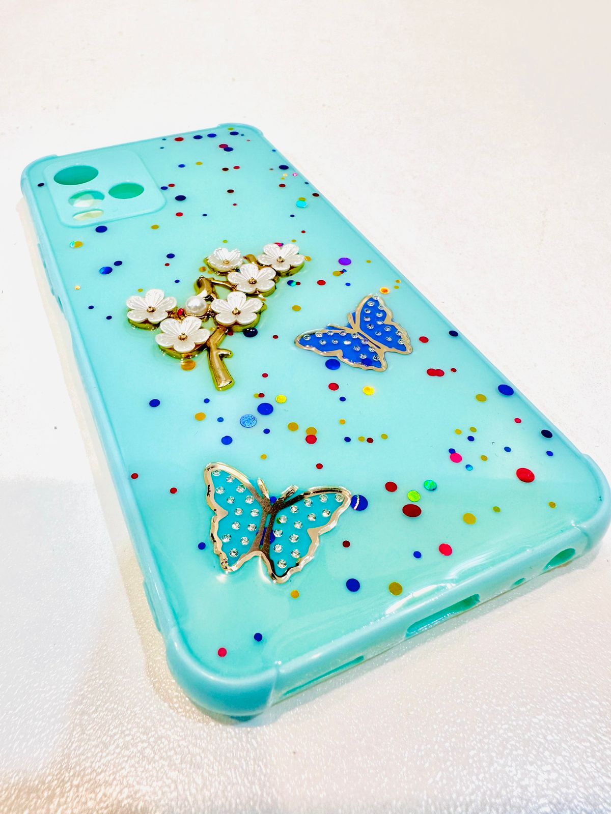 Lahore Mobile Case Fancy Flower Butterfly Back Cover for VIVO Y21T Y33s Y21 Y21A, Liquid Silicone Case with Precise Cutouts, Soft Grip, 9 Color Options 10