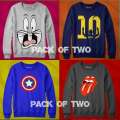 KK GARMENTS Pack OF 2 Sweat Shirts Design 10. 