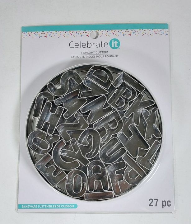 NEW 27Pc Set Wilton 1" Alphabet Metal Fondant Cutters Cut-Outs 26Pcs/lot Cookie Mold Stainless Steel DIY English Alphabet Chocolate Mold Fondant Candy Cake Mold Baking Kitchen Accessories