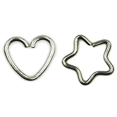 【shengxiong6525】2pc Daith Heart Ring Star Shape Tragus Cartilage Orbital Helix Fake Piercings Ear Studs Lip Nose Rings Jewelry