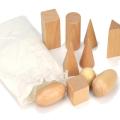 10 Wooden Geometric Solids 3-D Shapes Montessori Learning Education Math Toys/Manipulatives/ Resources for School and Home Schooling. 