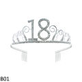 Birthday Party Decorations Adult Birthday Princess Crown Headband Crystal Tiara 18 21 30 40 50 60 Women Crown Hair Accessories. 