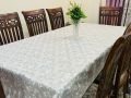 6 Chairs Rectangle (60 x 90) Inches Fancy Dining Table Cover Sheet | Dastarkhwan for Dining Table | Dastarkhwan Table Cover | 6 Chairs Dining Table Sheet Cover | Dining Table Cover Sheet Plastic | 6 Seater Dining Table Cover. 