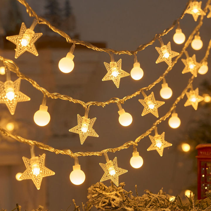 Snowflake Star LED String Light Merry Christmas Decorations For Home Decor Gifts New Year