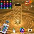 Crystal Lamp, Rose Diamond Table Lamp, 16 Colors RGB With Touch And Remote Control, USB Rechargeable Decorative Acrylic Rays lamp, Christmas decorations, Atmosphere Light for Living Room, Bedroom, Bar, Fancy Table Lamps for Home Decoration and Gifts. 