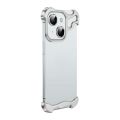 Shaped Metal Corner Pads Case for iPhone 15 Pro Max 14 13 12 Camera Lens Protector Bezel-Less Anti-drop Protective Cover. 
