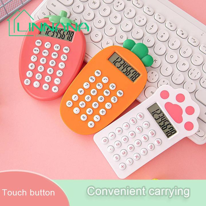 Carrot Shaped Mini Calculator Mini Cartoon Fruit Shape Calculator for School Office Use Compact Portable Calculator Mini Compact