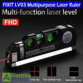 Laser Level Multipurpose Line Laser Leveler Tool Cross Line Lasers With 8FT 2.5M Standard Measure Tape and Metric Rulers by Electrica. 