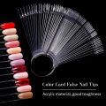 False Nails Tips Display Nature Clear Black Chart With Ring Polish Palette Stand Nail Design Tools Manicure Tips Practice Tool. 