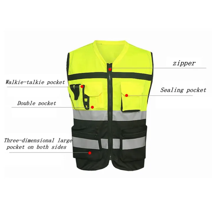 OIMG%202%20Pcs%207%20Pockets%20Class%202%20High%20Visibility%20Zipper%20Front%20Safet%20Yellow%20Vest%20With%20%20Reflective%20Strips%20X%20&%20Xl%20-%20Image%203