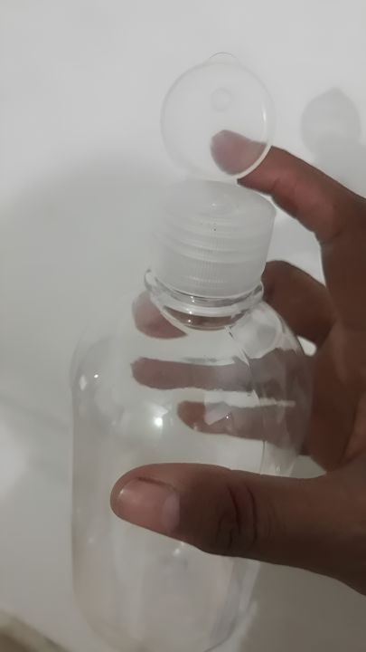 9 pcs transparent empty 500ml PET bottle with flip cap for use lotion ...